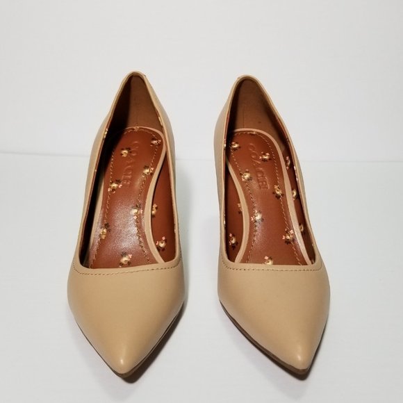 COACH Beechwood Leather Pointed Toe Waverly Pumps - Picture 4 of 8